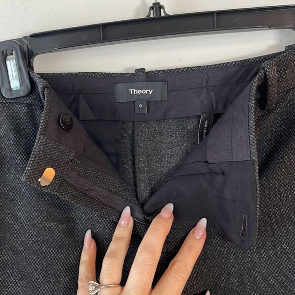 EUC Theory Charcoal Gray Knit Wool Dress Slim Pants 0 - Picture 6 of 8